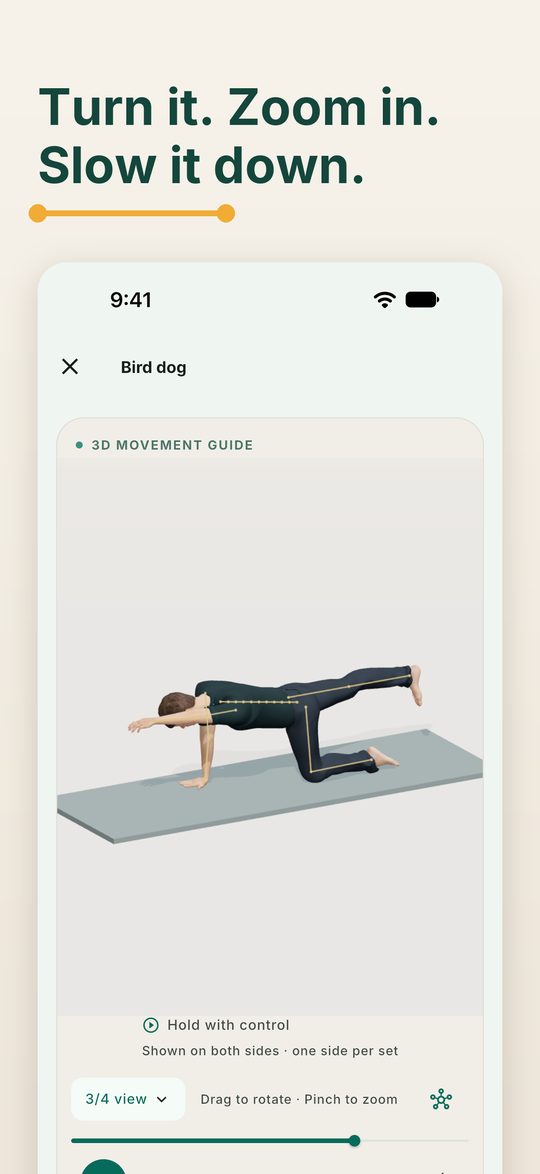 The 3D studio showing the bird dog with the joint guide